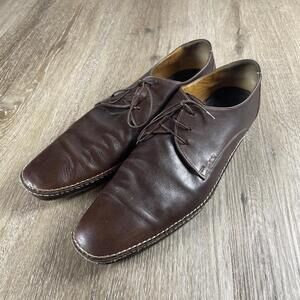 Moreschi Italian Exotic Moccasin Stitch Dress Shoes Lightweight Brown Men's 14